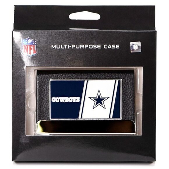 Licensed Green Dallas Cowboys Money Card Holder Multi  Cigarette Case Leather - Picture 1 of 1